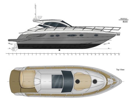 46ft Cruisers Express Motor Yacht Layout (1)